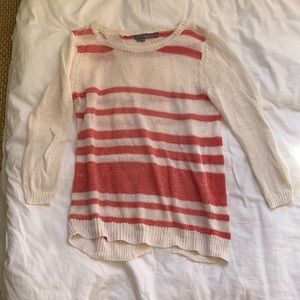 360 Sweater linen striped split back too small